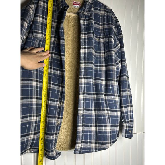 Wrangler MEN'S HEAVYWEIGHT SHERPA LINED PLAID SHIRT JACKET fall outdoor Sz L - Picture 4 of 9